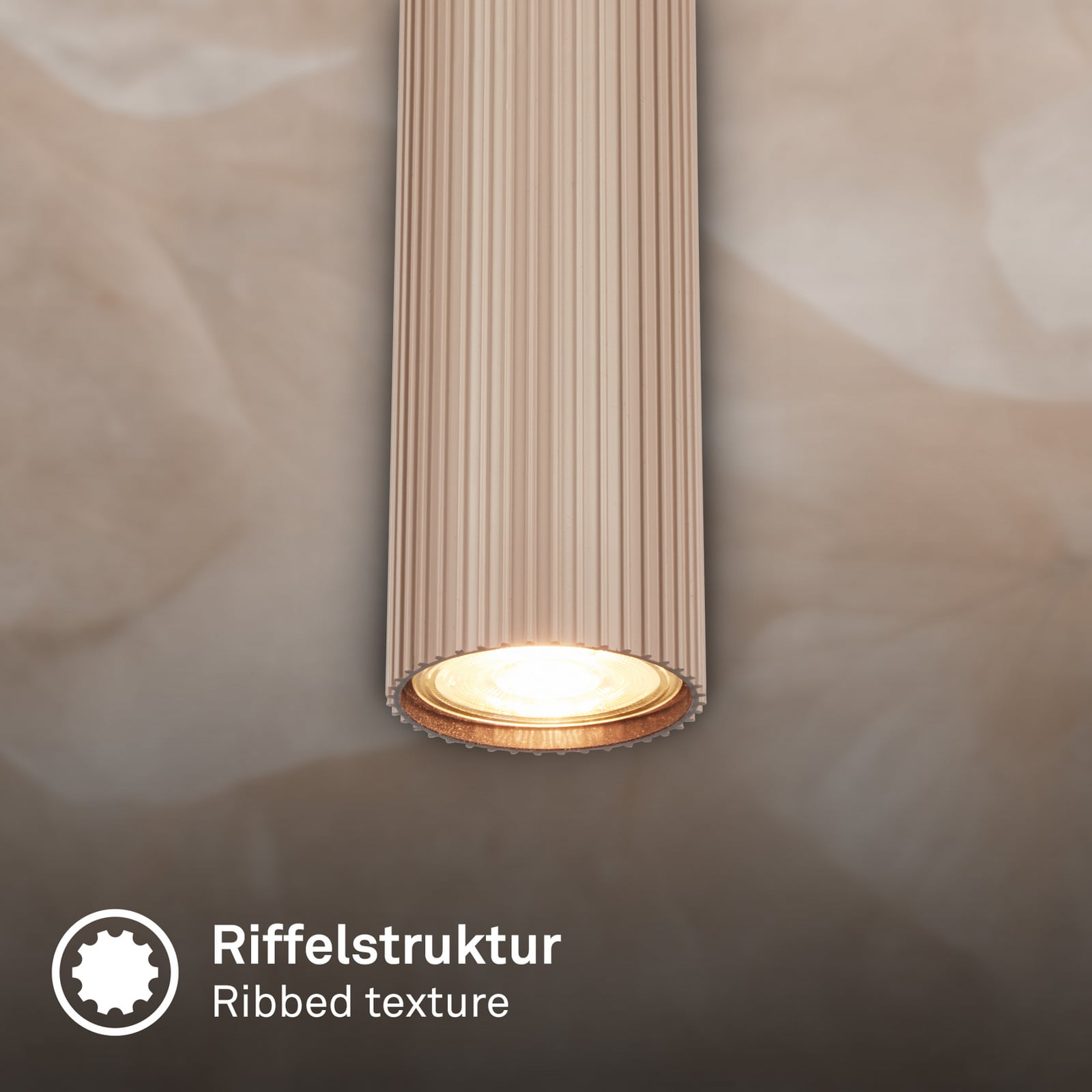 Suspension Ida, beige, à 3 lampes, Ø 20 cm, GU10 Suspension Ida, beige, à 3 lampes, Ø 20 cm, GU10