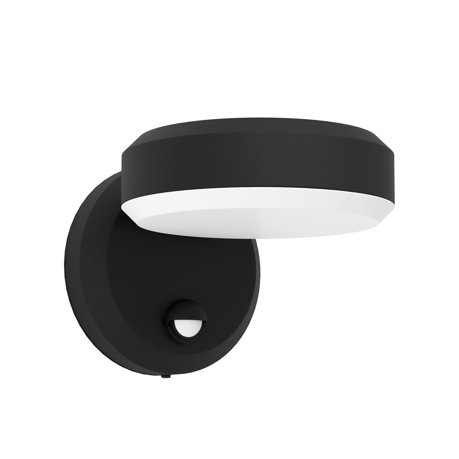 LED āra sienas lampa Fornaci, melna, platums 16 cm, sensors