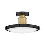 LED-Deckenleuchte Kieran, schwarz, Ø 36 cm, Metall/Glas, CCT