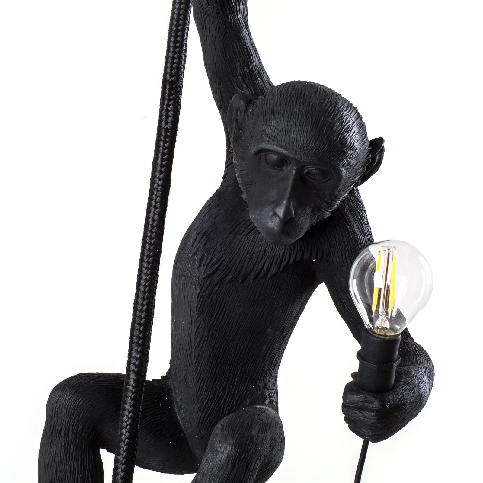 Monkey With Rope Outdoor Pendant Black - Seletti