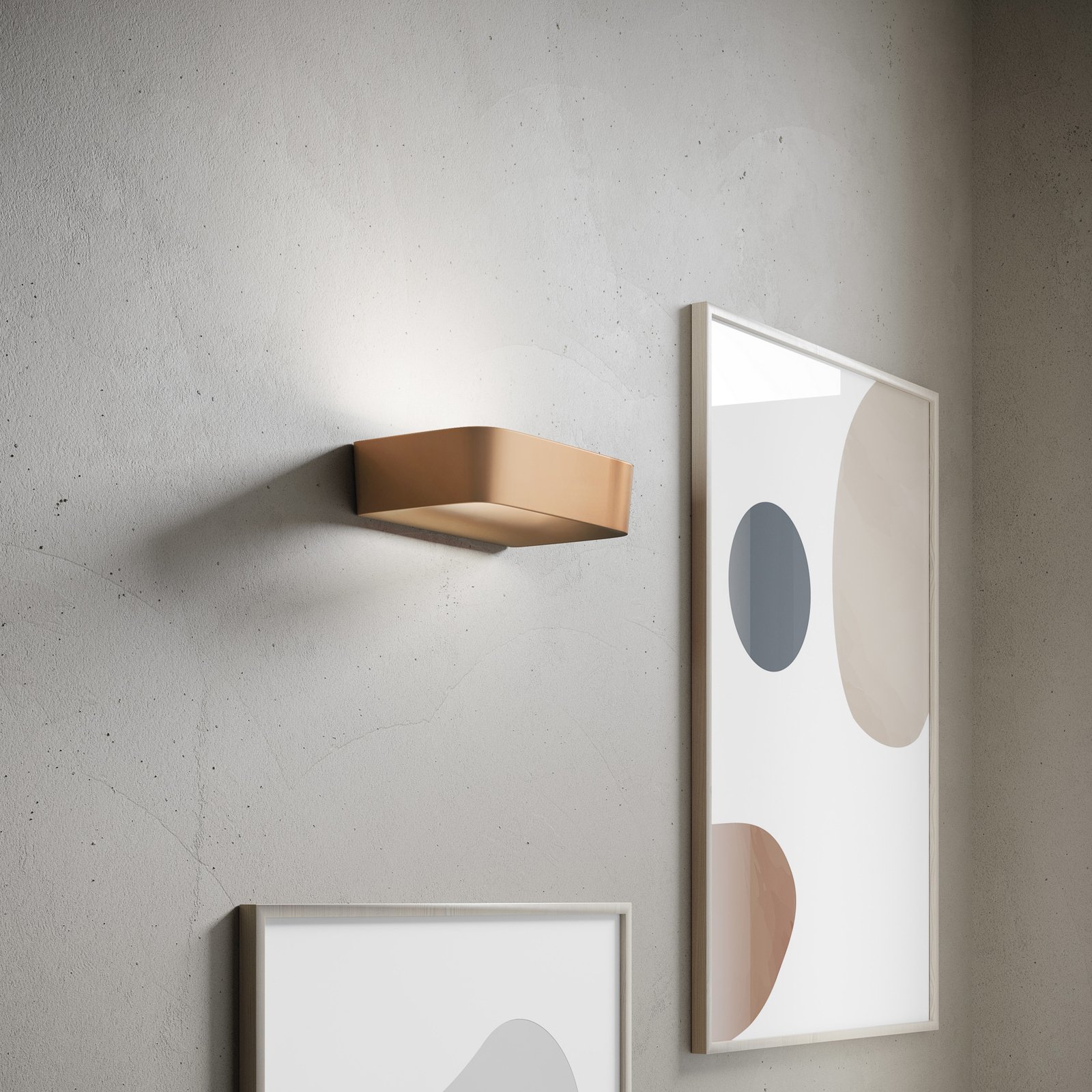 Aplique de pared LED Aki, color cobre, aluminio, 23 cm, 3.000 K