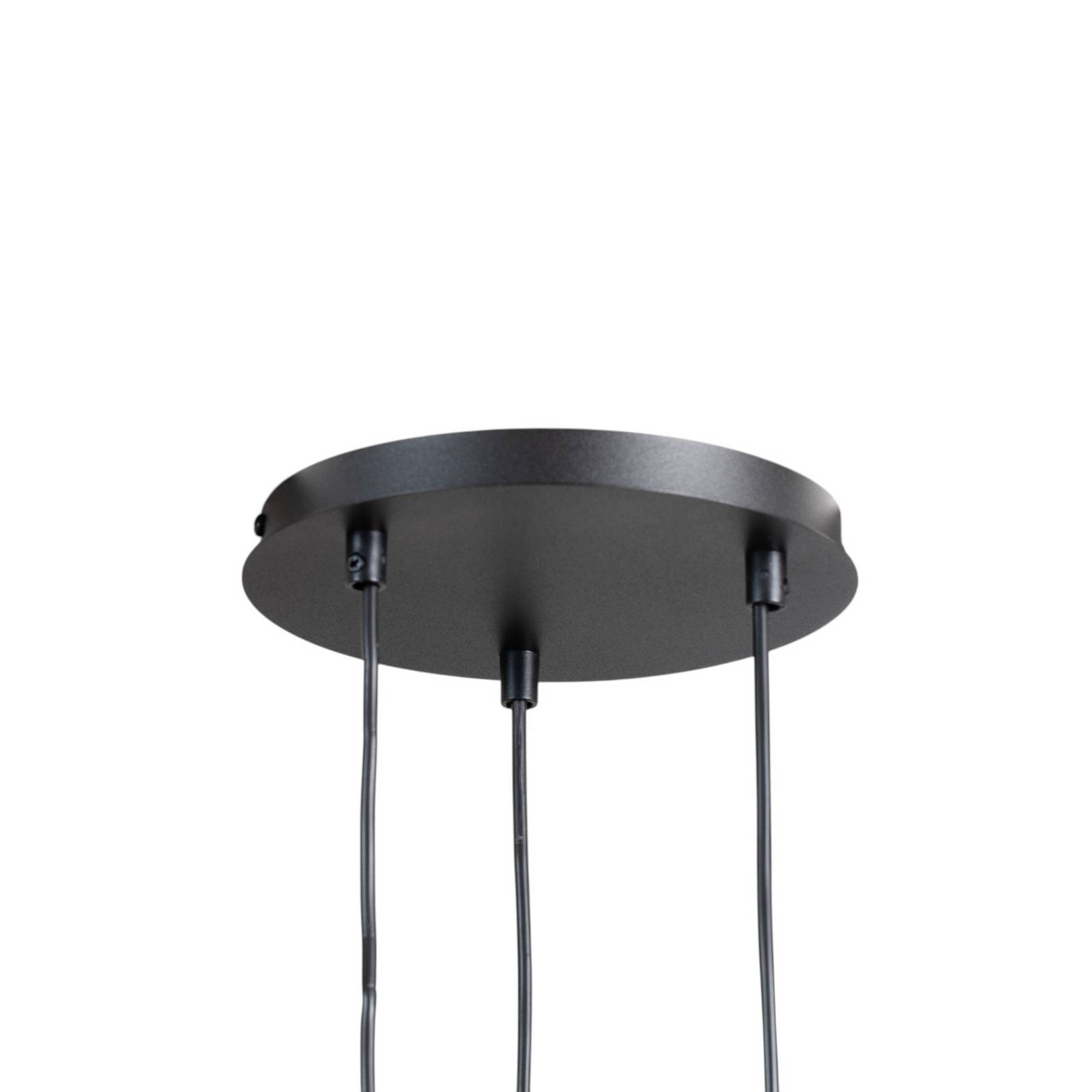 Żyrandol Trial, 3-punktowa okrągła czarno-złota