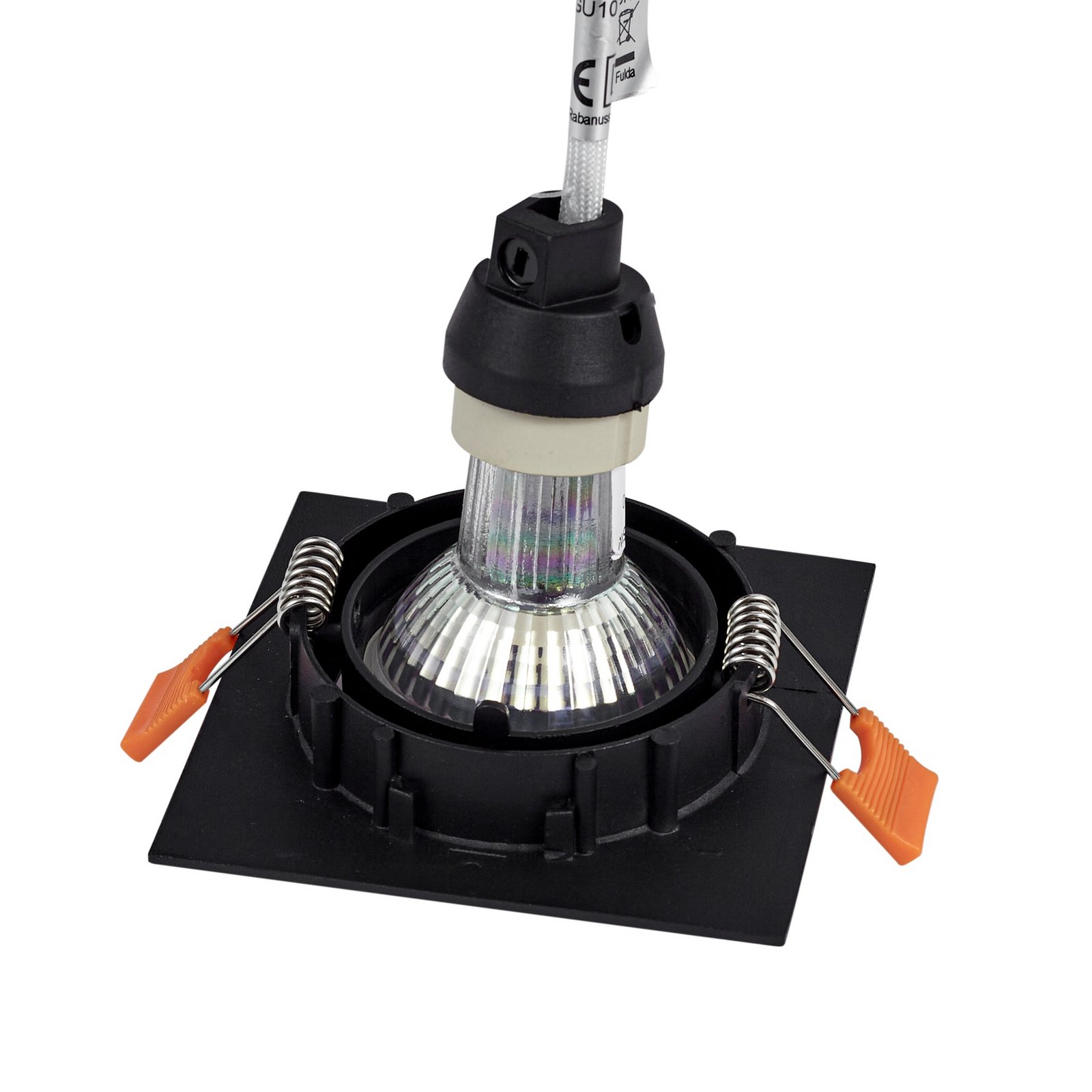 Ugradbena svjetiljka Fibur, crna, 9 cm, GU10 - Prios