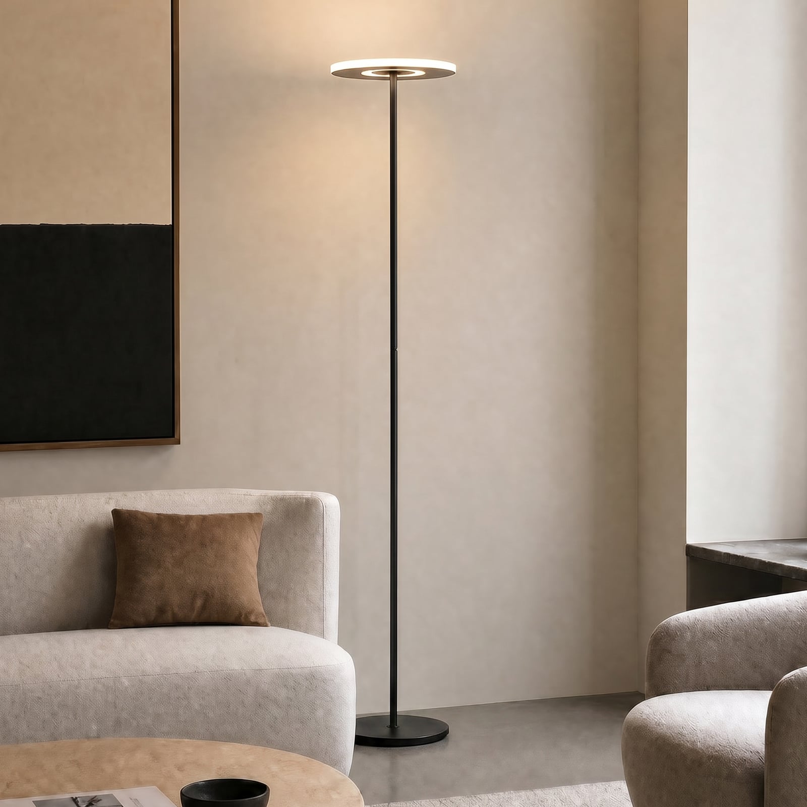 Lucande LED vloerlamp Raymond, zwart, CCT, dimbaar