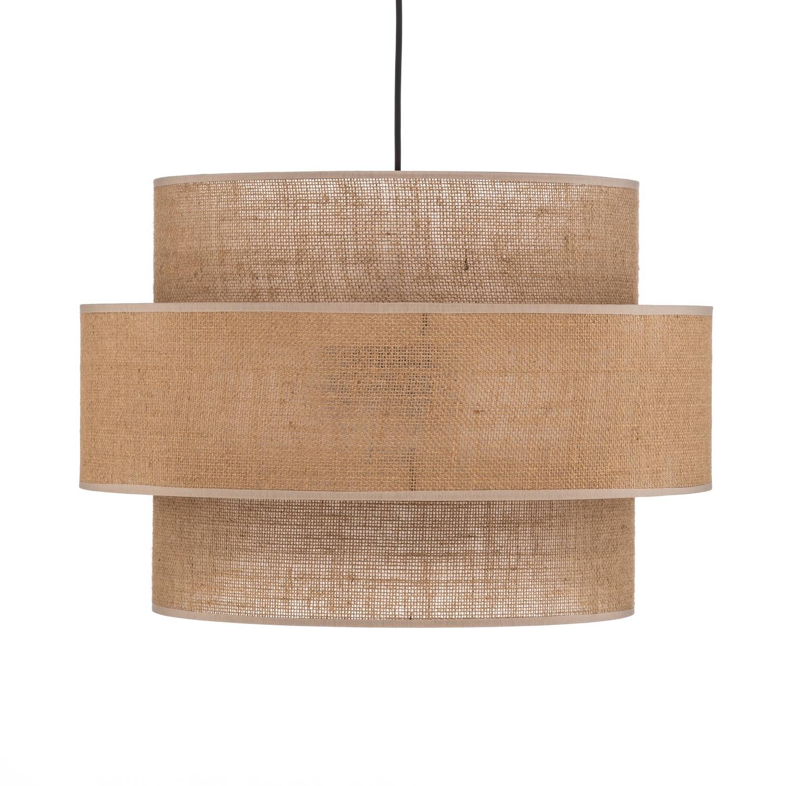 Lampa wisząca Calisto, Jute, naturalny brąz, 3-punktowa, Ø 50 cm