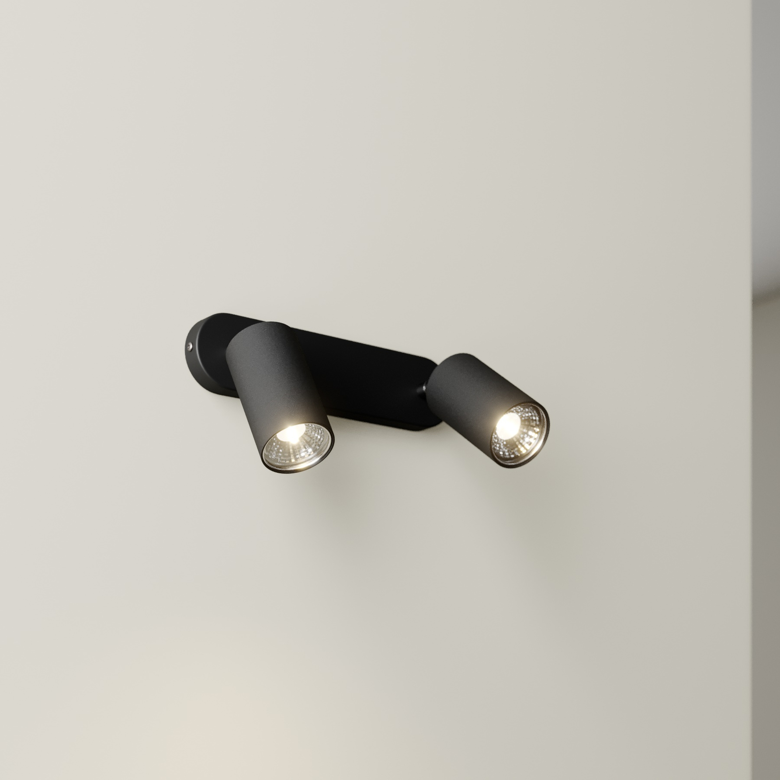 Wandspot Eye Spot 2-lamps, zwart