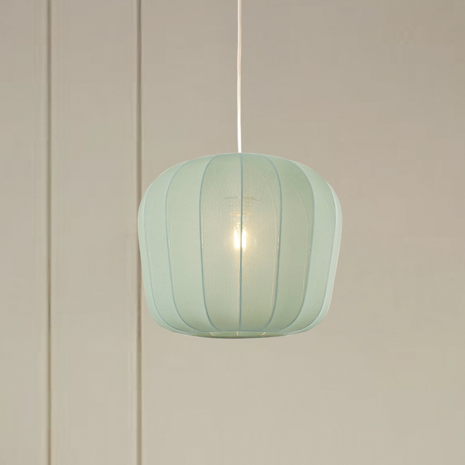 Viseća lampa Lindby Helin, plava, Ø 35 cm, tkanina