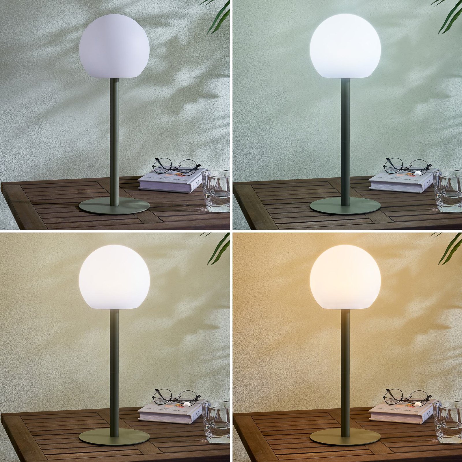 Venkovní stolní lampa Lindby Eleia LED, dobíjecí baterie