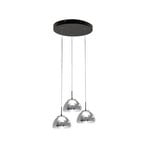 Lucille LED-hänglampa, 3 lampor, rökgrå, CCT, dimmer