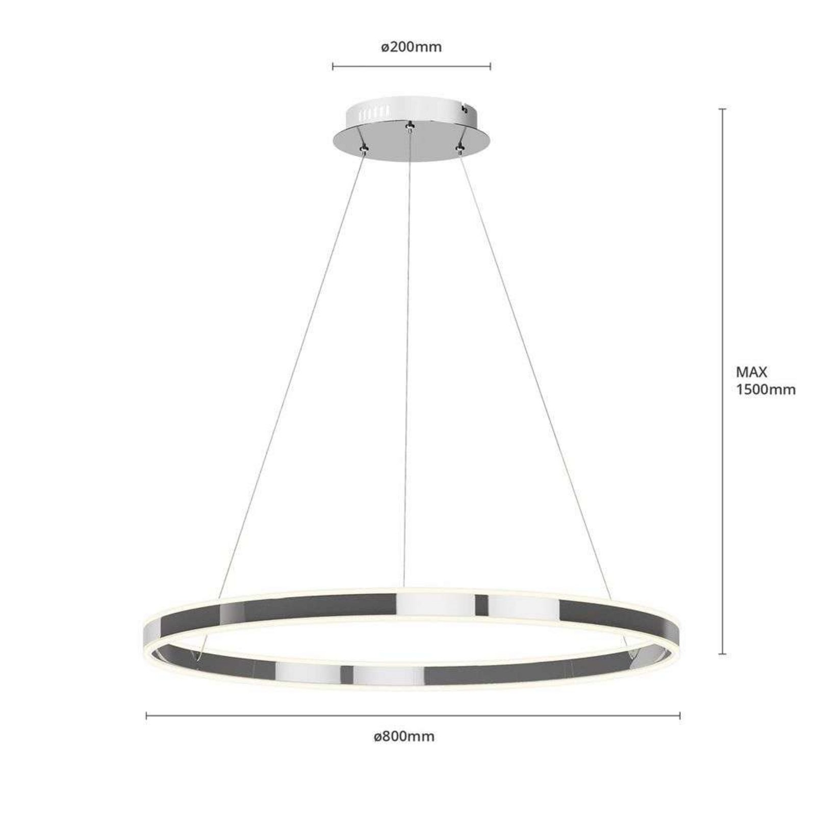 Lyani Lustră Pendul Ø80 Chrome/White - Lucande