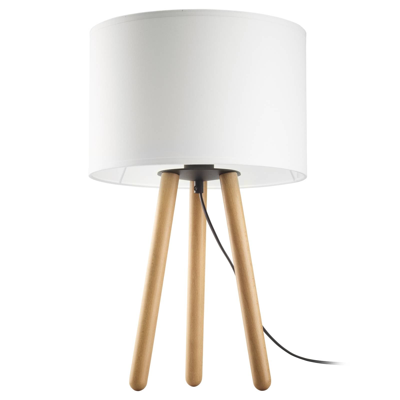 Bordslampa Tokyo, trebent av trä, tall/vit