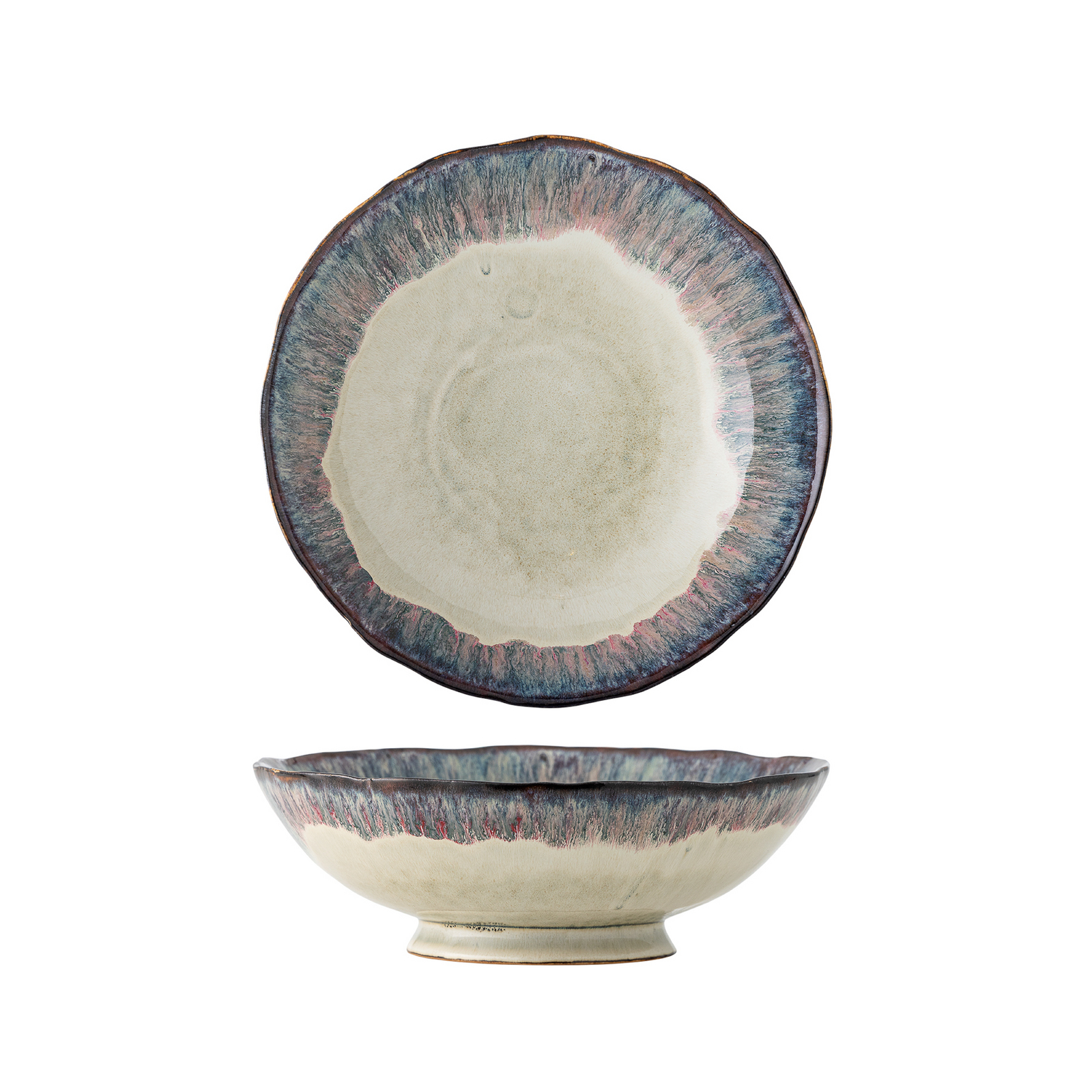 Bol Imogen, bleu/gris, hauteur 8 cm, céramique - Bloomingville