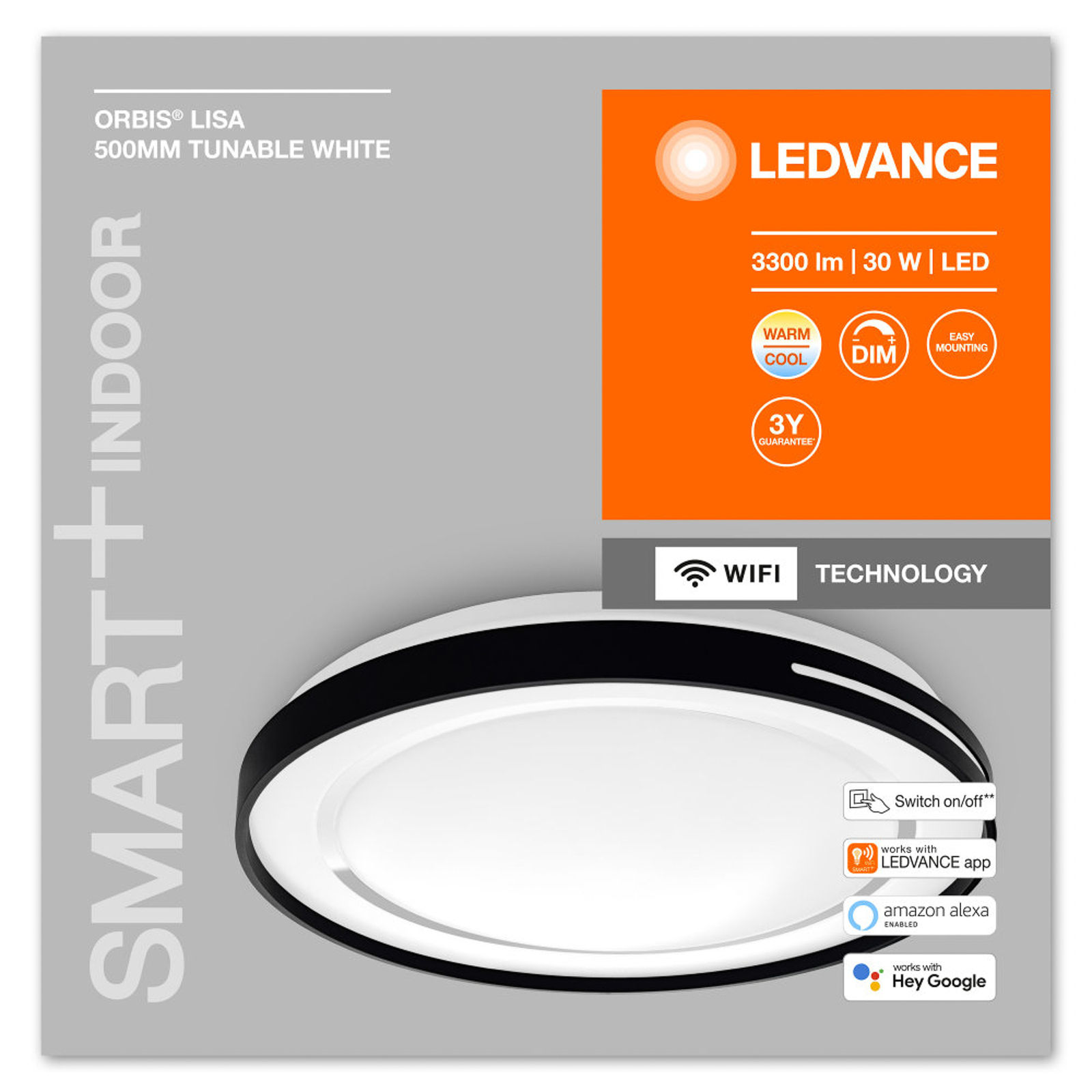 LEDVANCE SMART+ WiFi Orbis Lisa LED-Deckenlampe