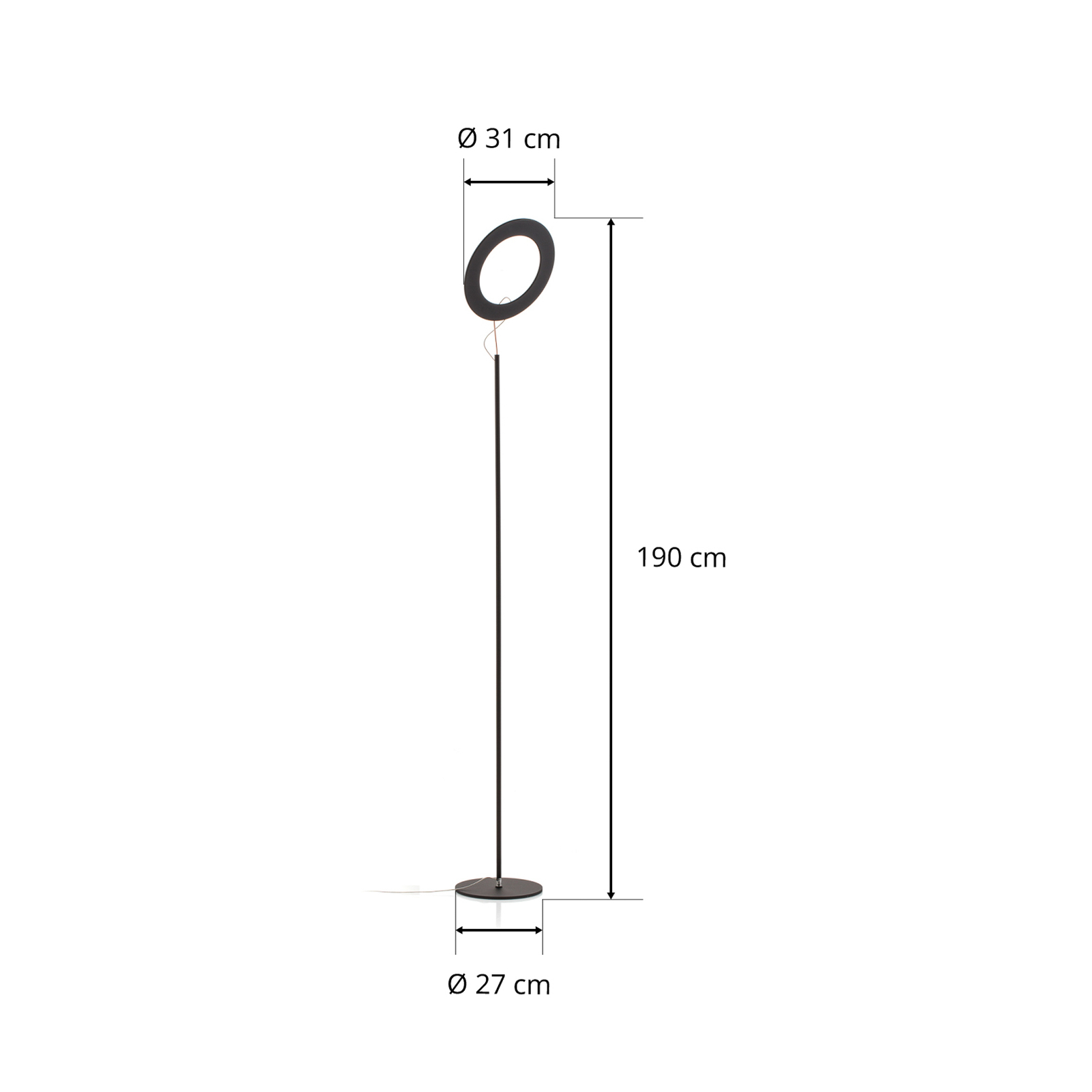 ICONE Vera lampa stojąca LED 930 czarna