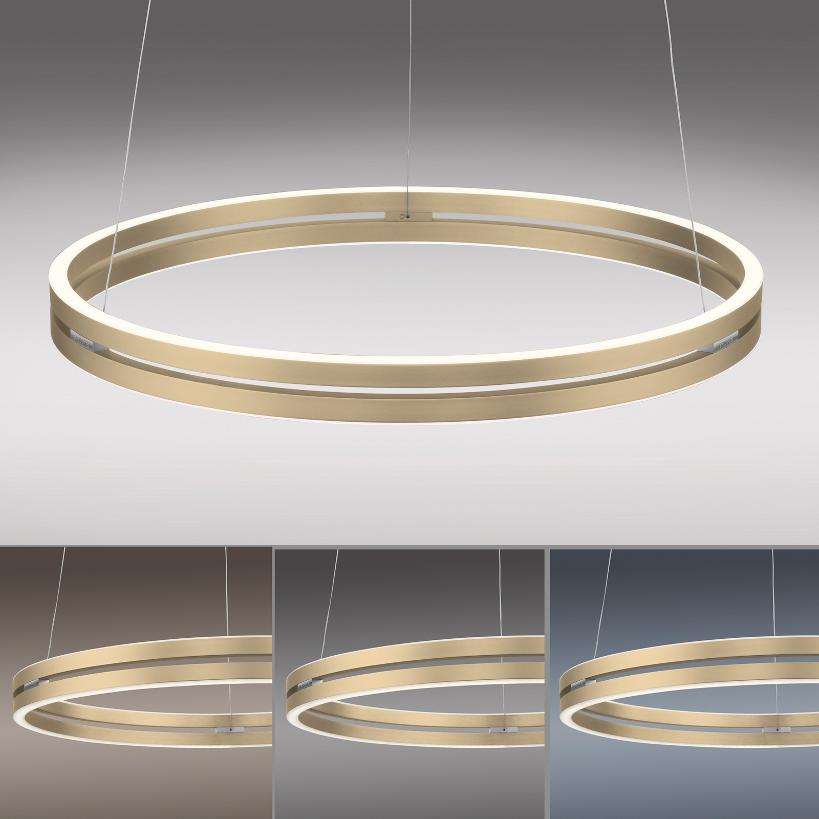 PURE E-Loop LED-Hängeleuchte, CCT, gold