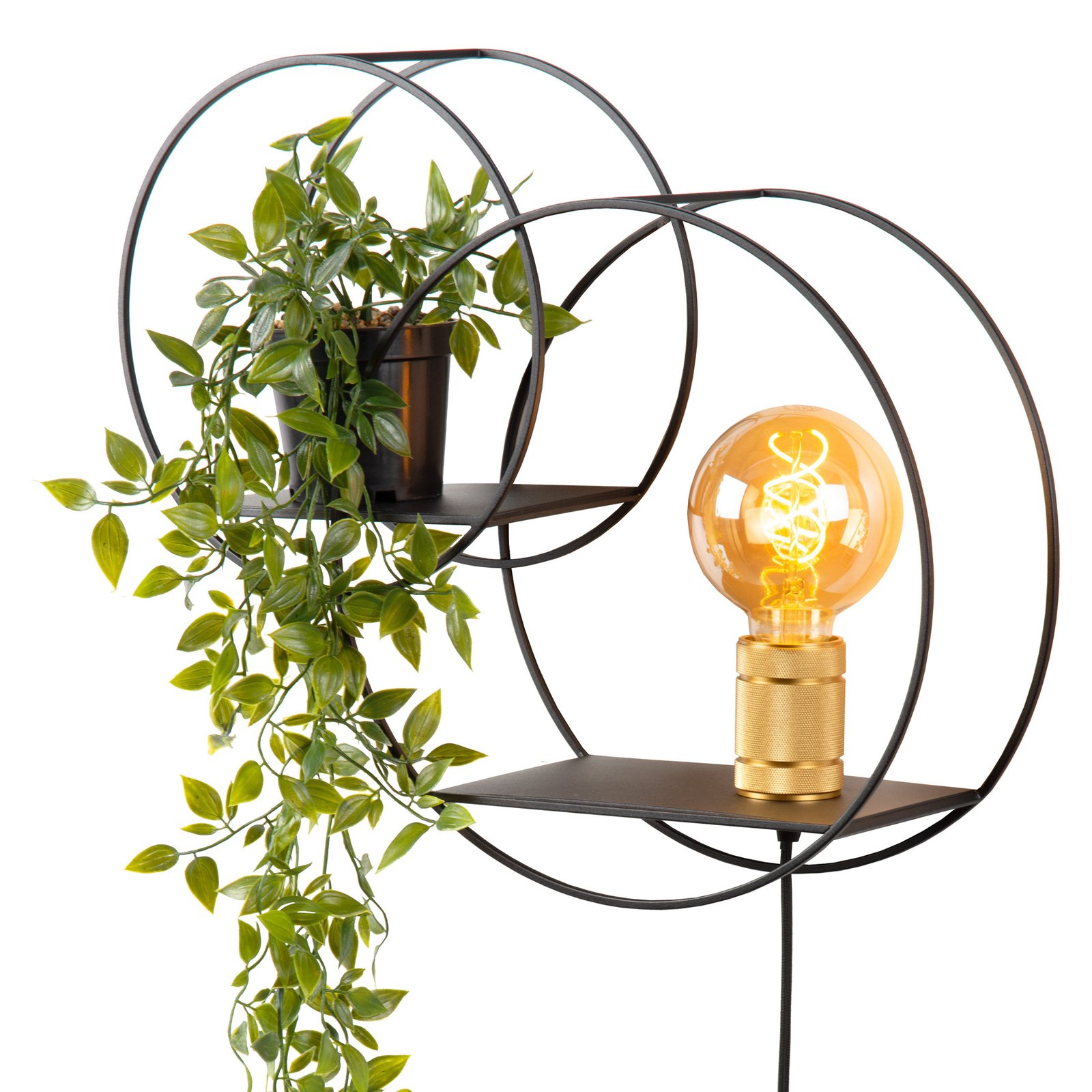 Circle wandlamp, zwart, 38 cm, E27