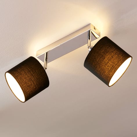 beau plafonnier textile avec ampoules LED E14