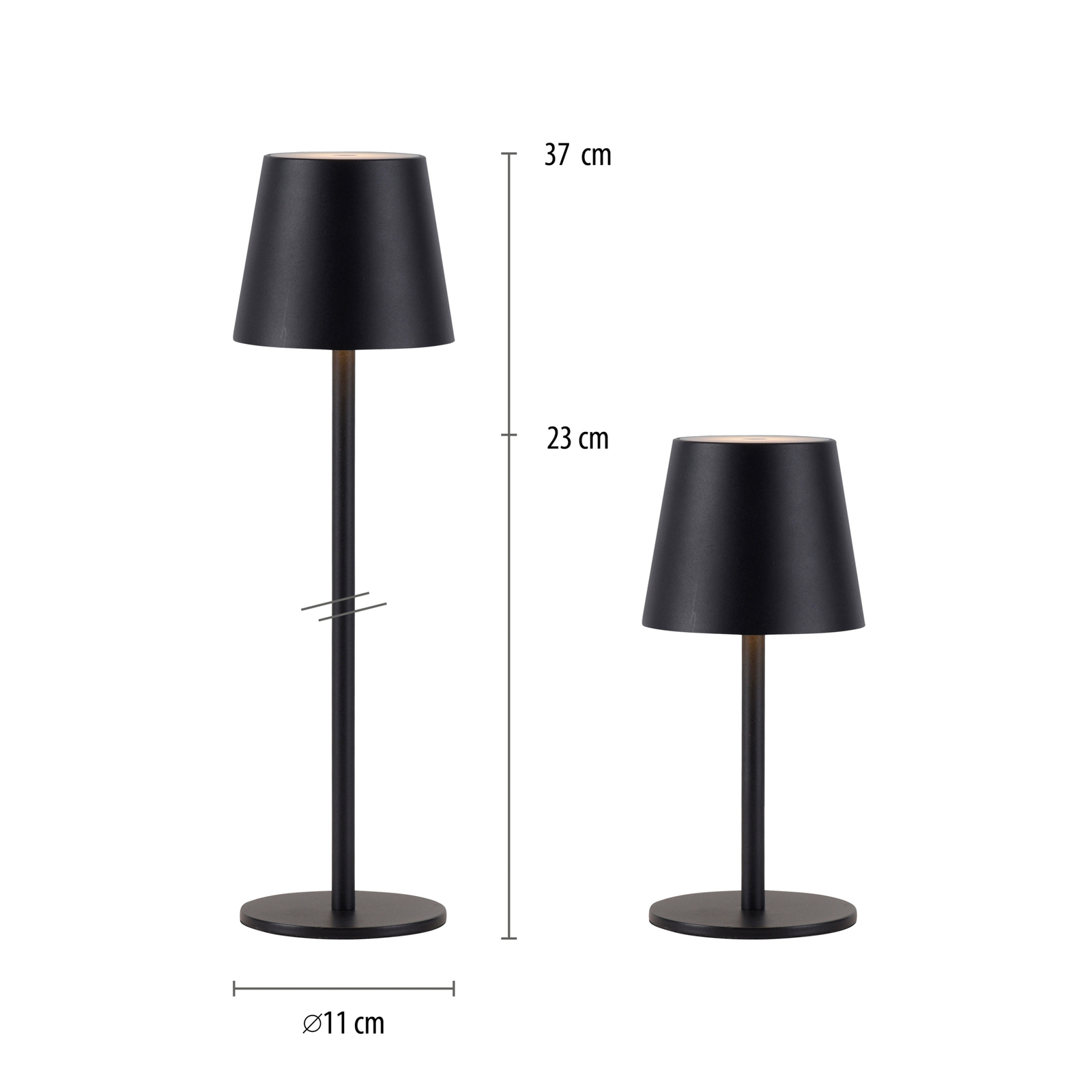 JUST LIGHT. Euria LED table lamp, black, iron IP54