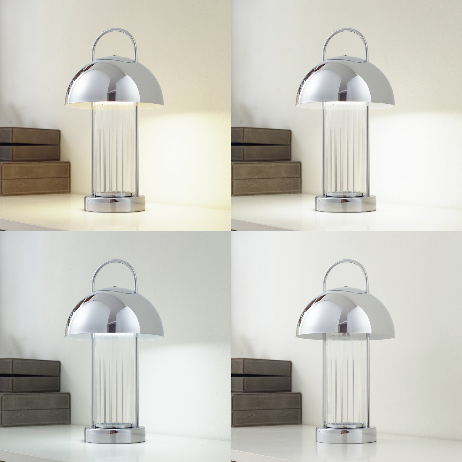 Mareli LED Přenosné Stolní Lampa Dim. Chrom - Lindby