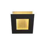 Aplique de pared LED Dalia, negro/oro, 18 x 18 cm, aluminio