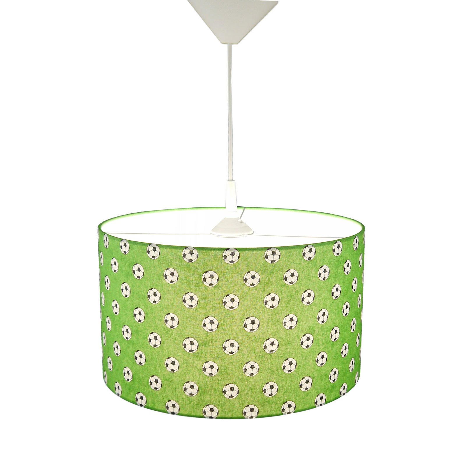 Niermann Standby Football pendant lamp, green, for Children's Room, fabric, metal, E27, 60 W, energy efficiency: A++, H: 19 cm
