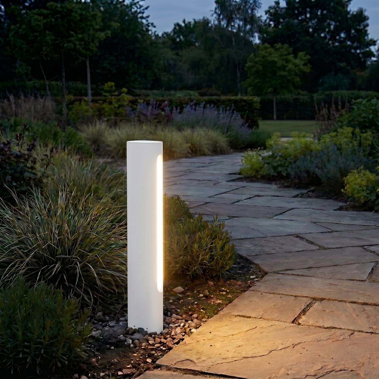 Lucande Celiora LED path light, height 45 cm, grey, IP65
