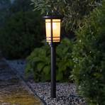 Flame LED solar pillar light with a flame effect