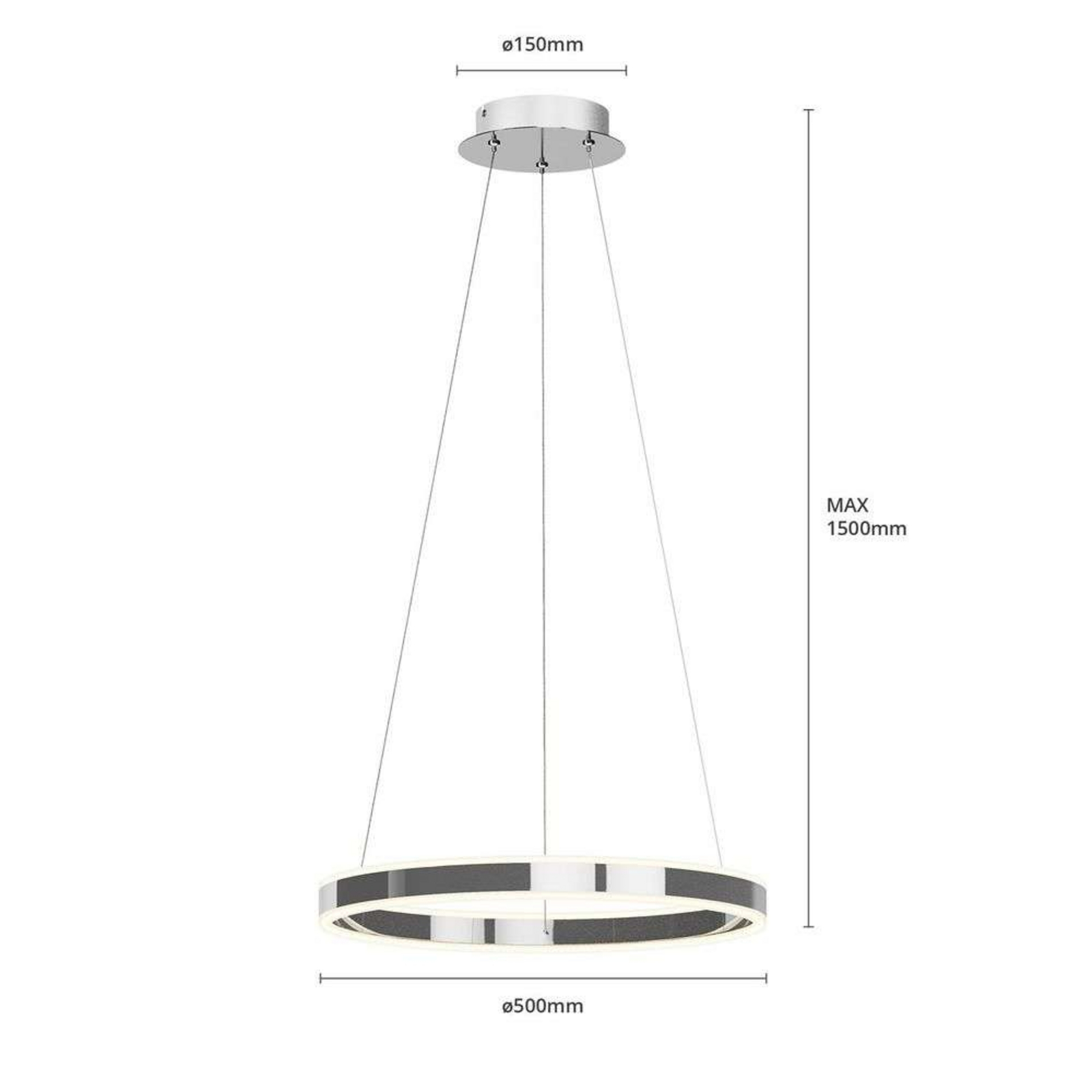 Lyani Lustră Pendul Ø50 Chrome/White - Lucande