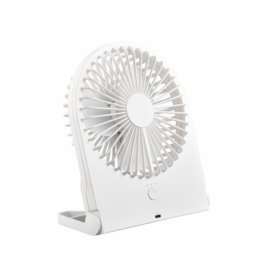 Innobay F95B Ventilatore Personale 4 Pollici – USB/Batteria Samsung 2600 MAh, Silenzioso Con 3 Velocità E Luce LED, Bianco
