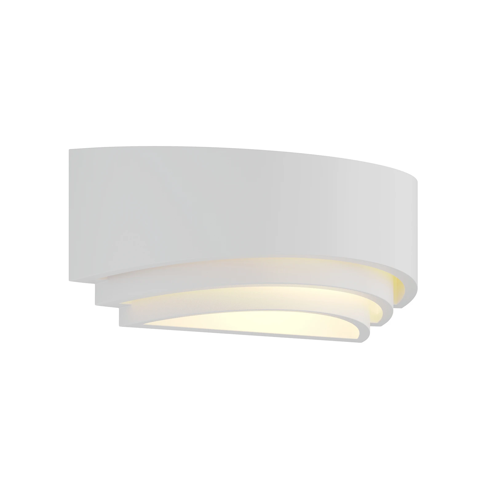 Lindby Wandlampe Lucien, weiß, Gips, bemalbar, up/down, E14
