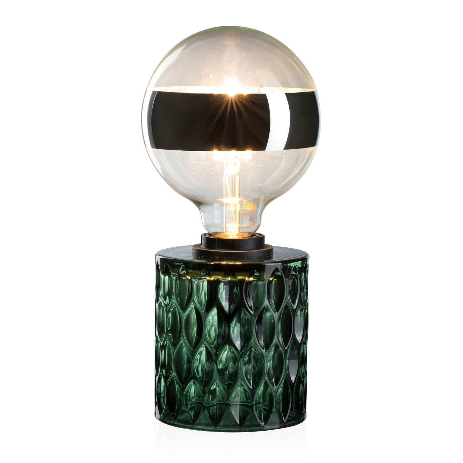 Pauleen Crystal Magic asztali lámpa zöld üvegből