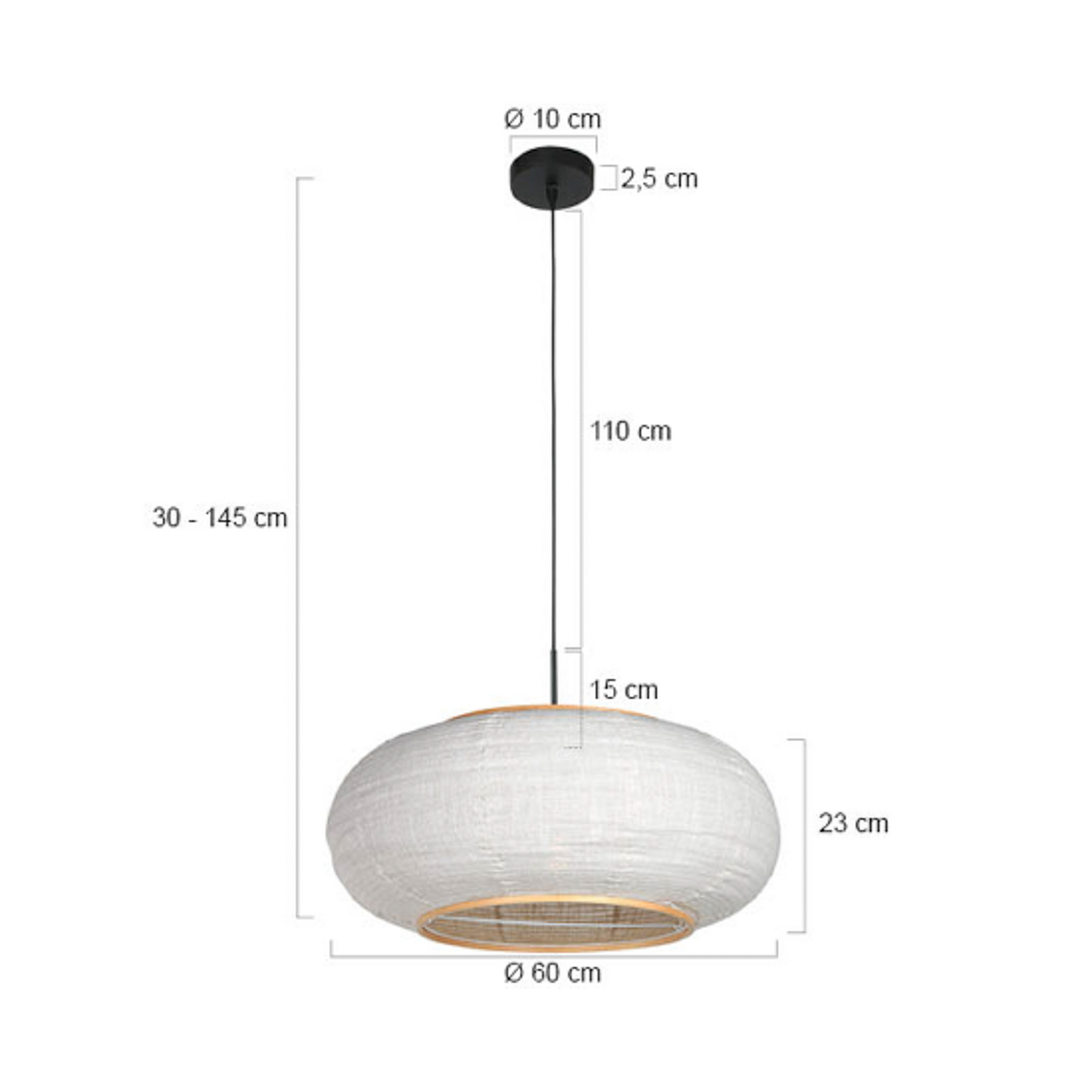 Sparkled Light -riippuvalaisin, musta/harmaa pellava, Ø 60 cm