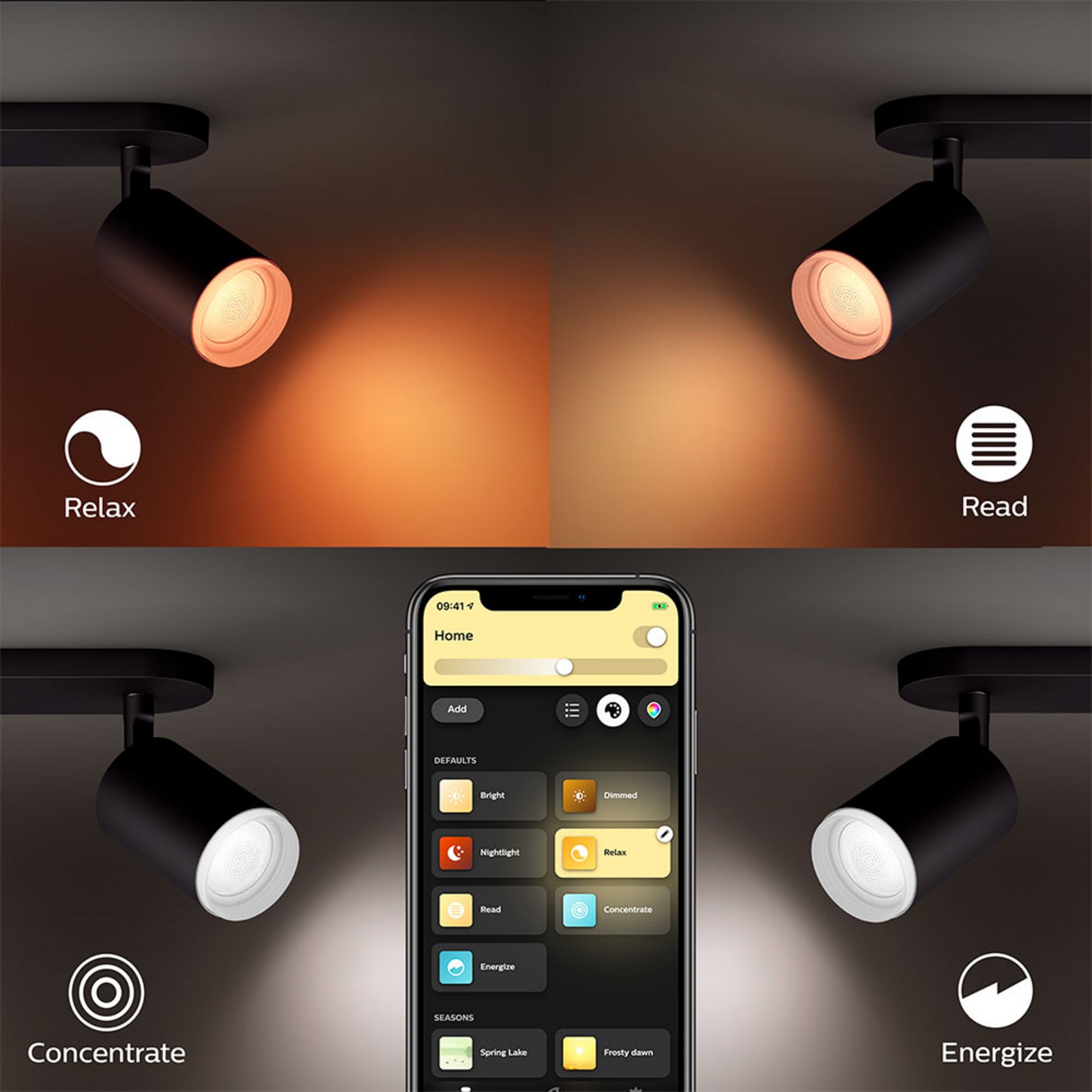 Fugato Spot 2 Plafonieră Bluetooth White/Color Amb. Black - Philips Hue