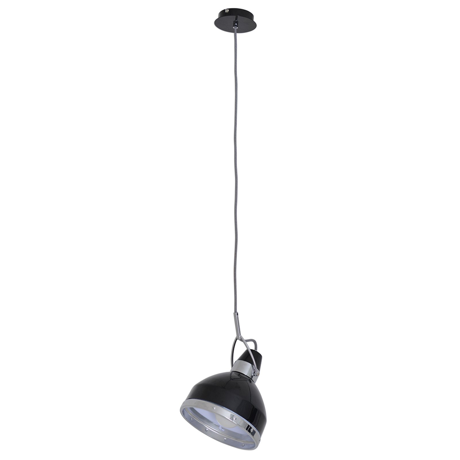 Industrieel vormgegeven hanglamp Britta, zwart