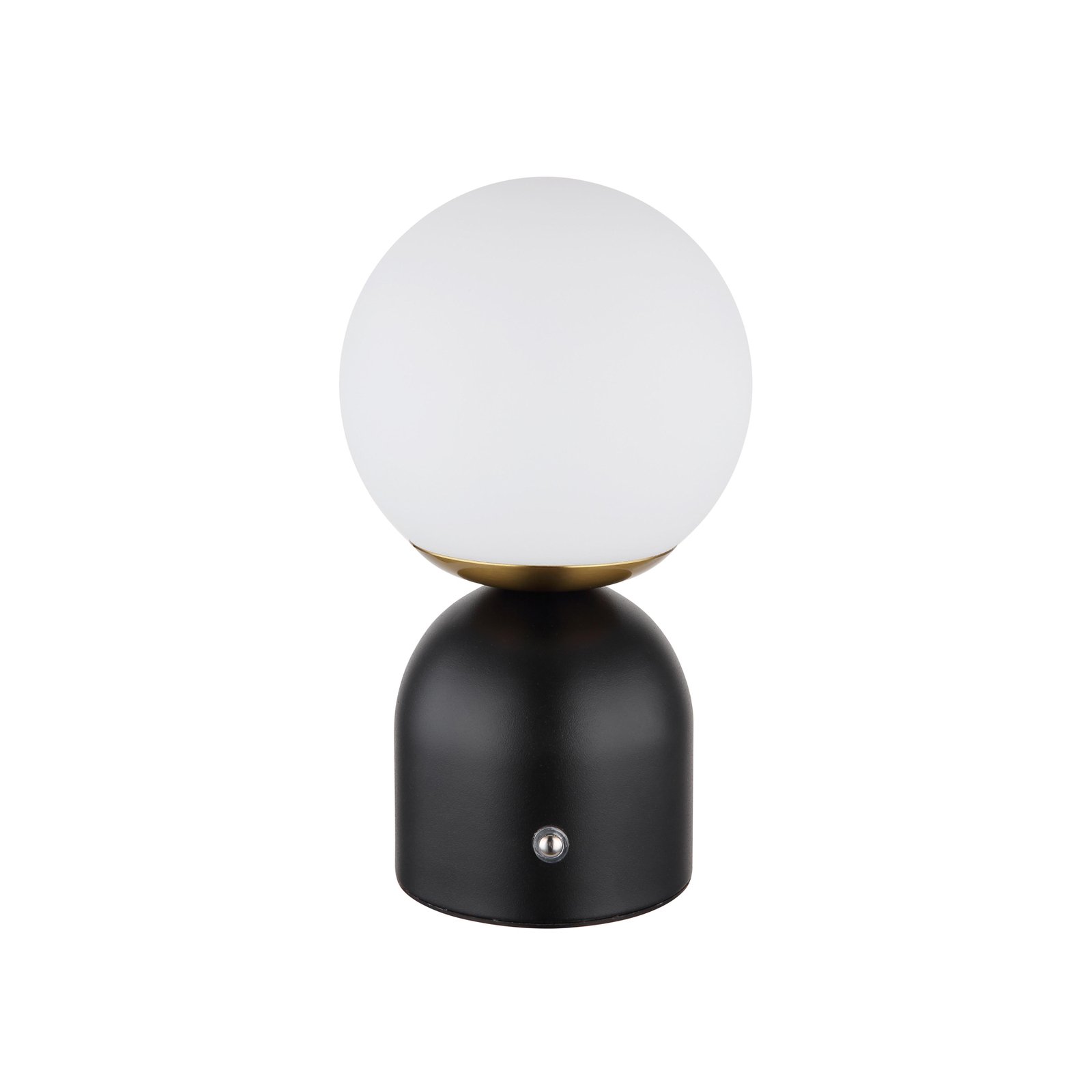 Julsy lámpara de mesa LED recargable, negra, altura 21 cm, metal, CCT