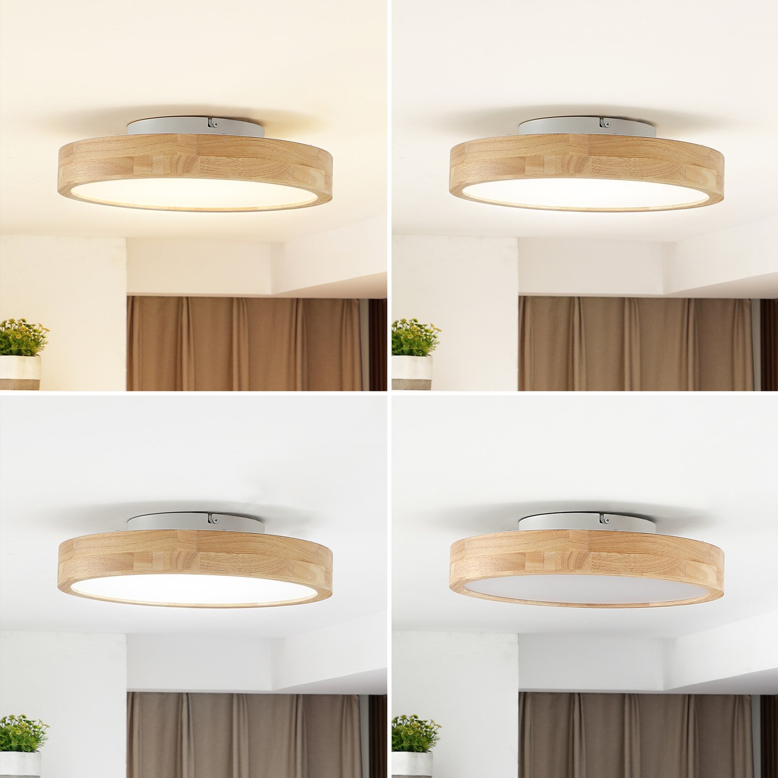 Milada Loftlampe Wood/White - Lindby