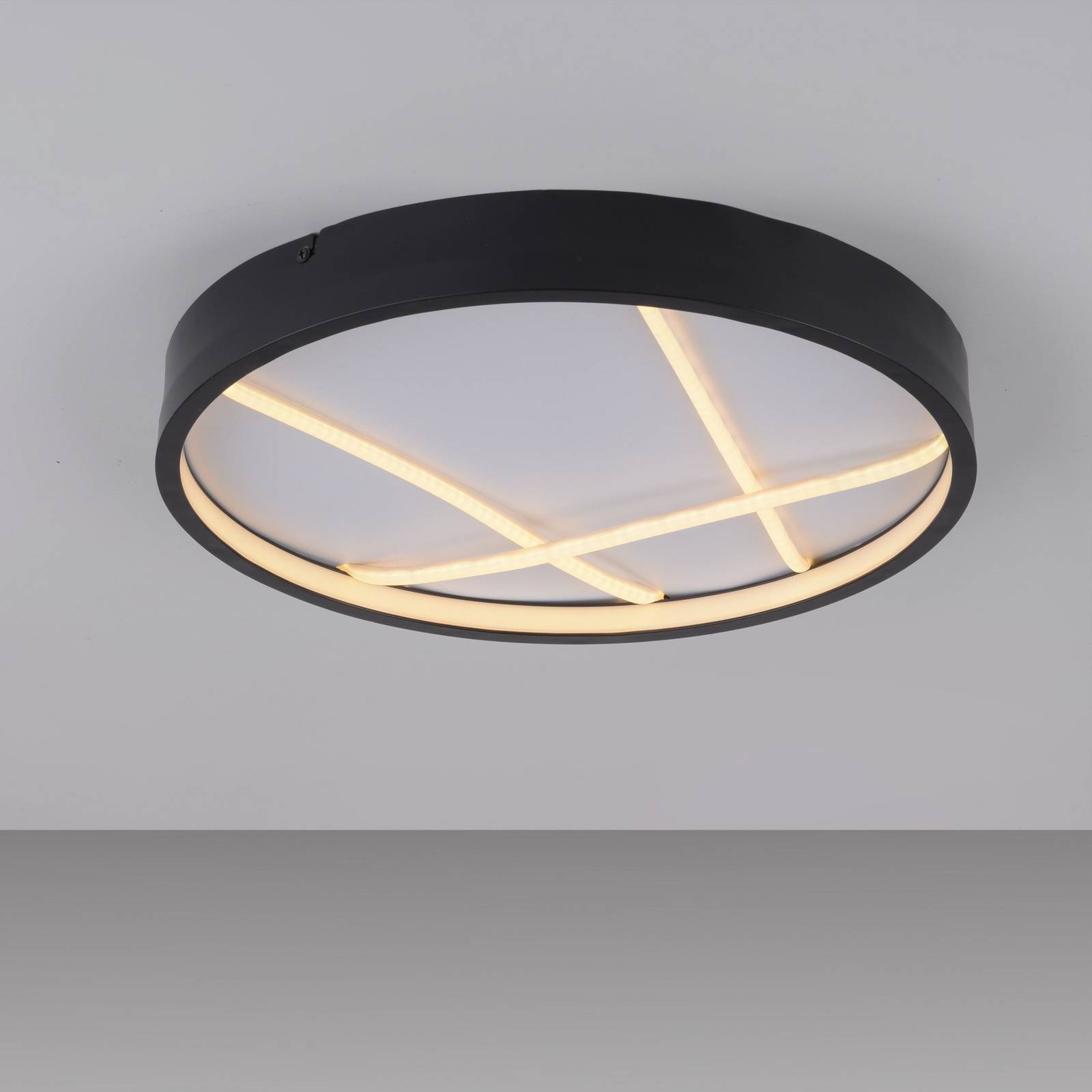 JUST LIGHT. lampa sufitowa LED Mikado, Ø 40 cm, czarna