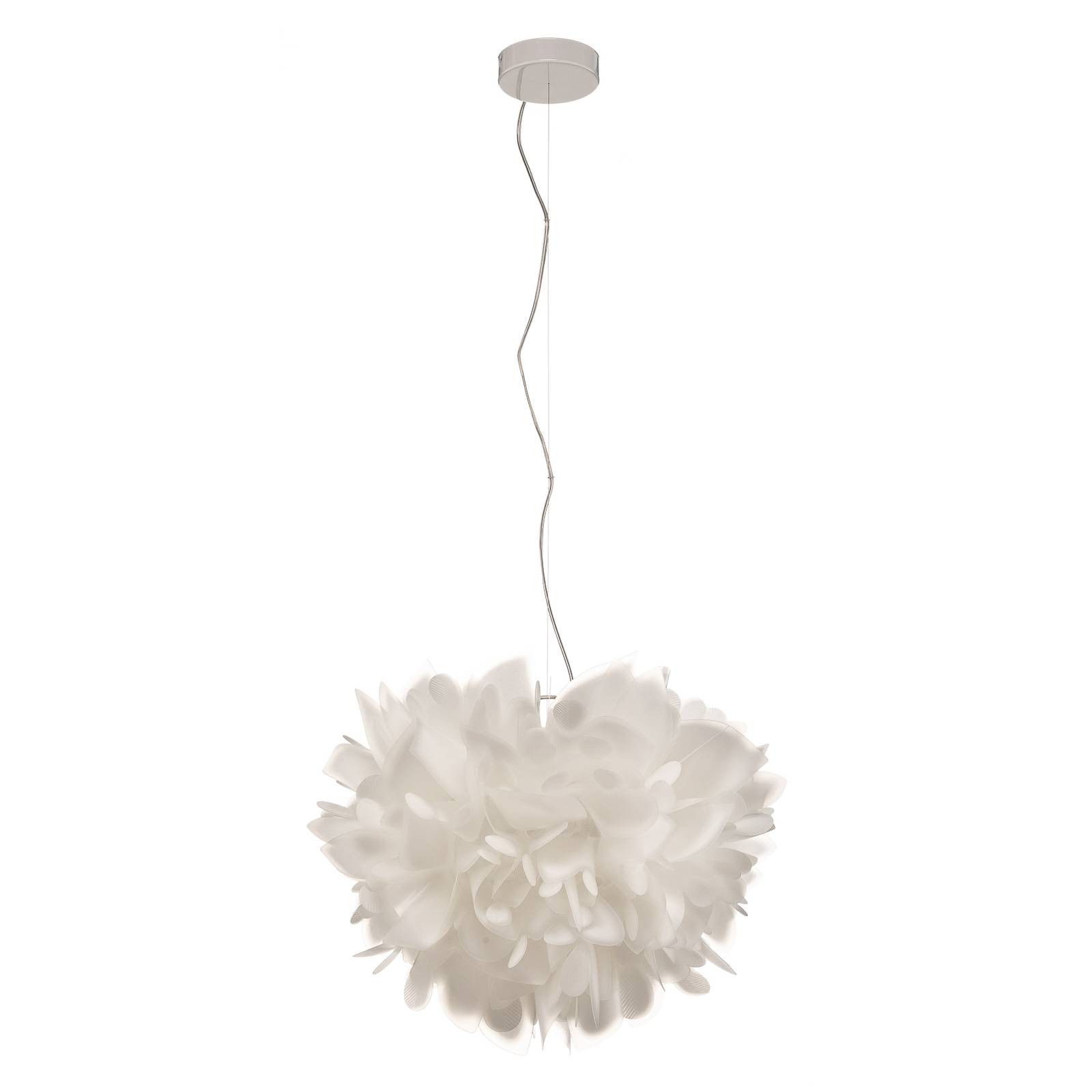 Slamp Veli Foliage sospensione bianco Ø 55 cm, per soggiorno / sala da pranzo, Opalflex® (plastica), E27, 12 W, altezza: 45 cm