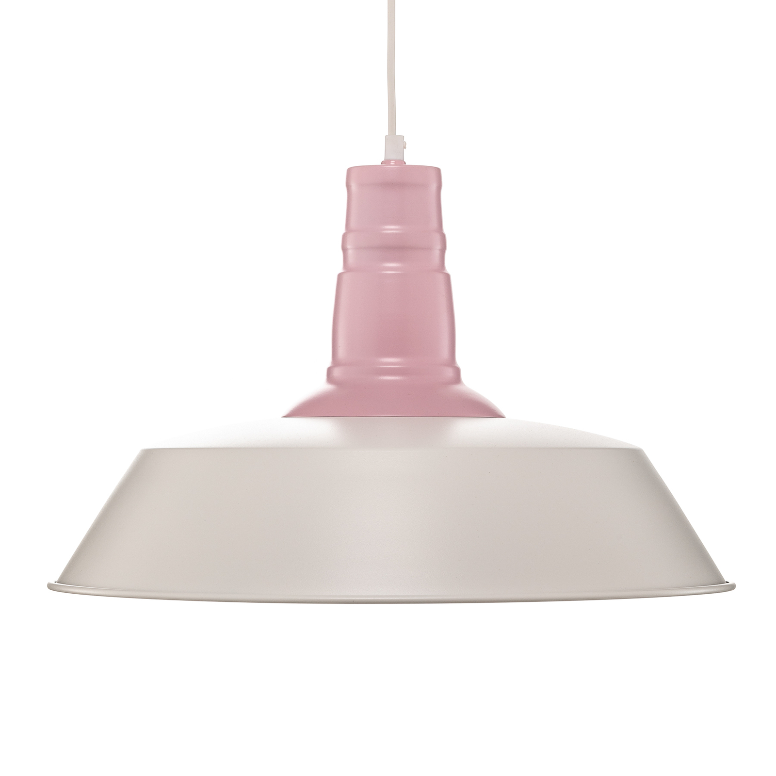 Enzo hængelampe, industrilook, hvid/pink