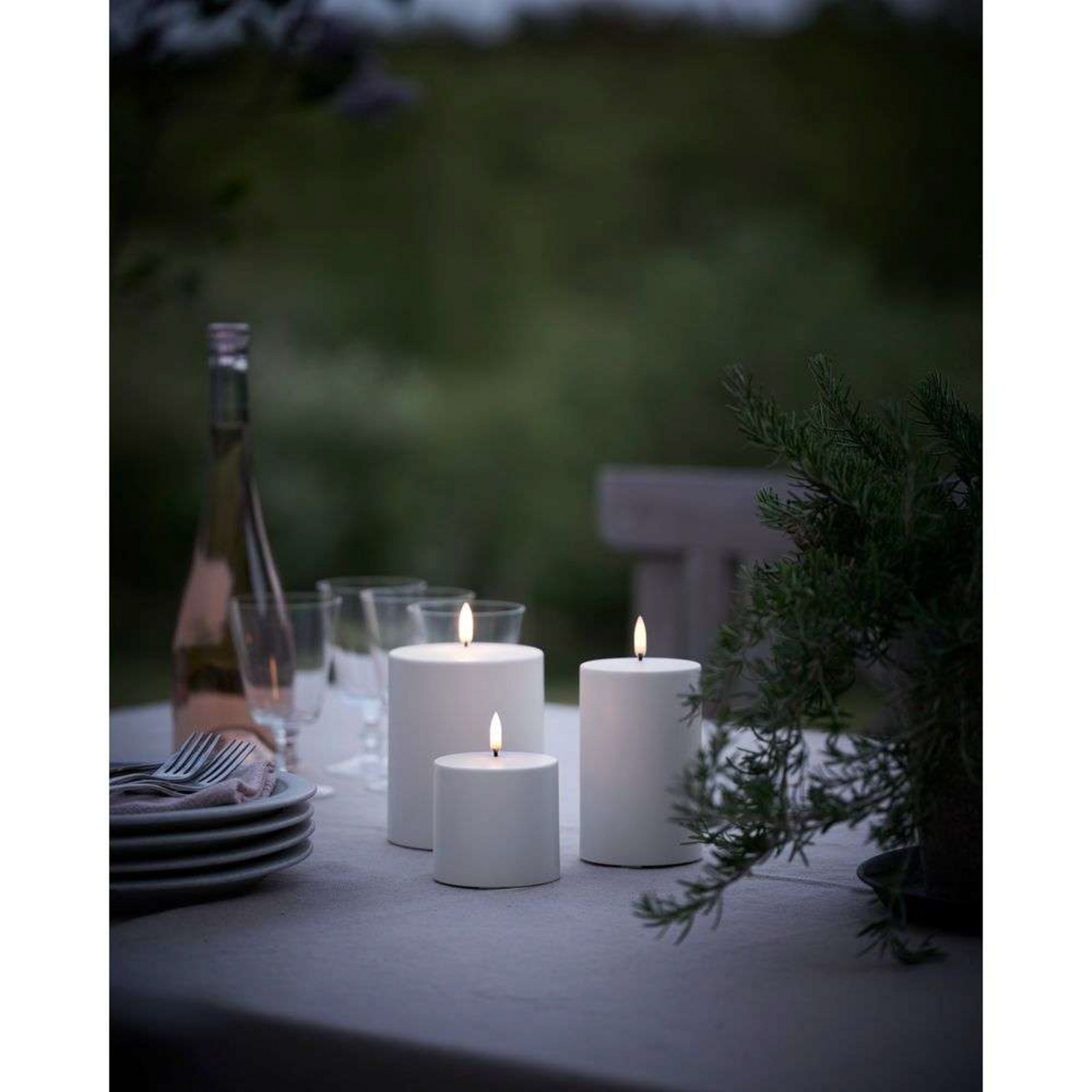 Pillar Candle LED Outdoor 7,8 x 17,8 cm White - Uyuni Lighting