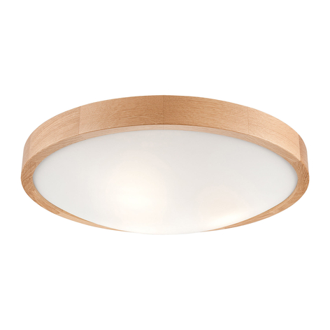 Plafondlamp Zeus van hout, eiken, Ø 47 cm