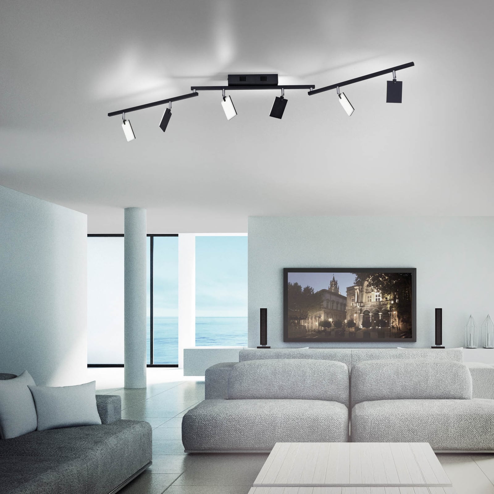 Mira Deckenlampe, black pearl, 6-flammig, Remote, CCT - PURE Mira Deckenlampe, black pearl, 6-flammig, Remote, CCT - PURE