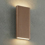 Lucande utendørs LED-vegglampe Raija, mørkebrun, høyde 40 cm, CCT