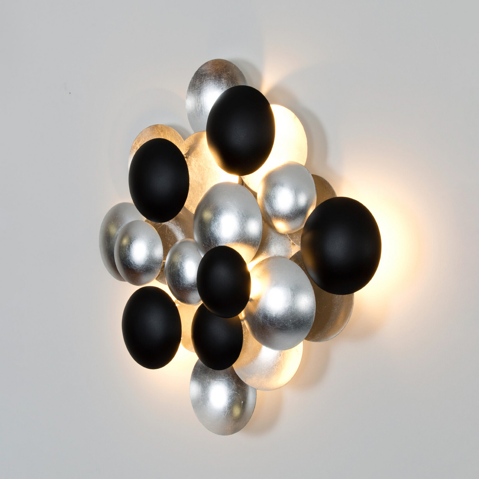 Aplique de pared LED BOLLADARIA, plateado/dorado, 56 x 55 cm, metal, atenuable