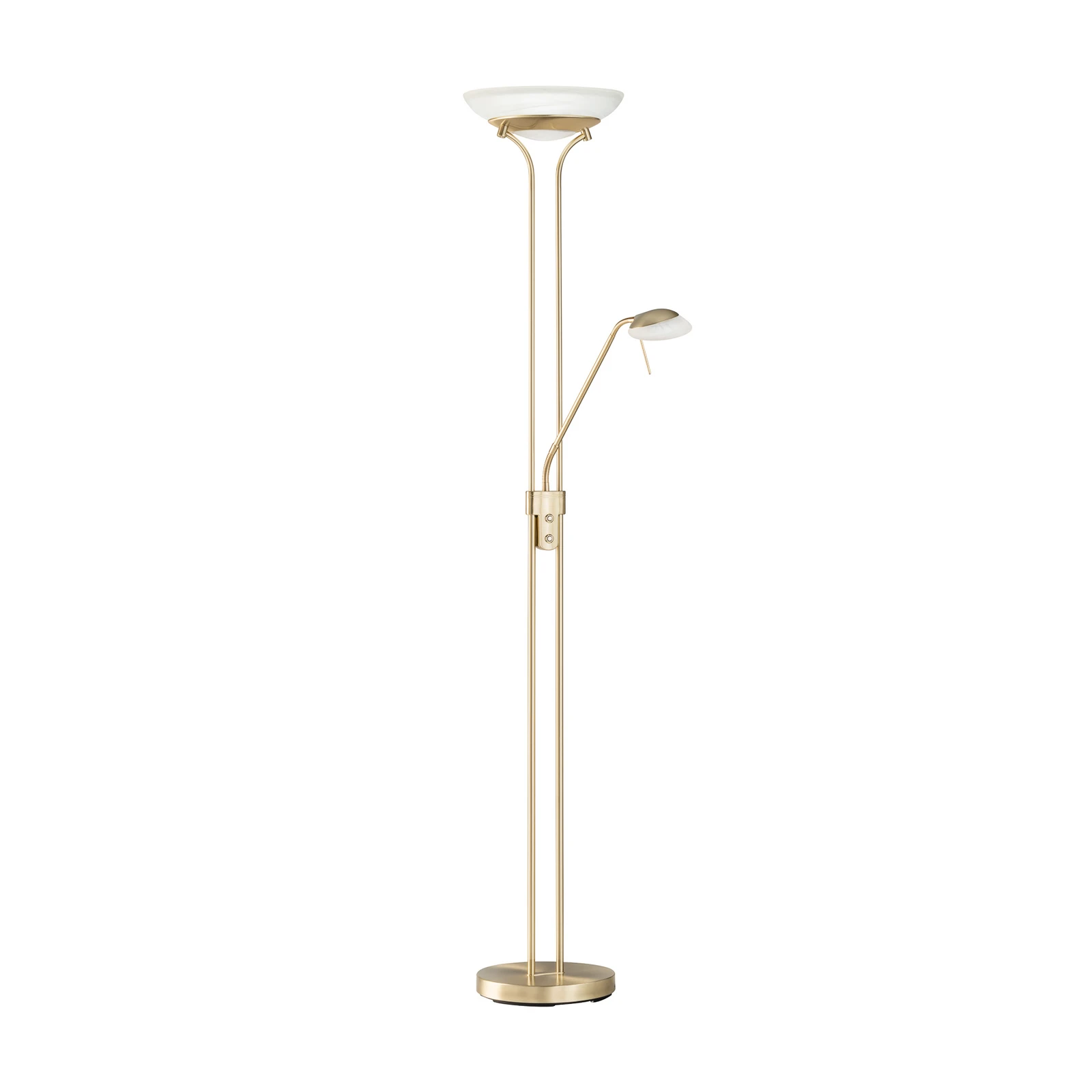 Lampe sur pied LED Pool, couleur laiton, hauteur 182 cm, à 2 lampes.
