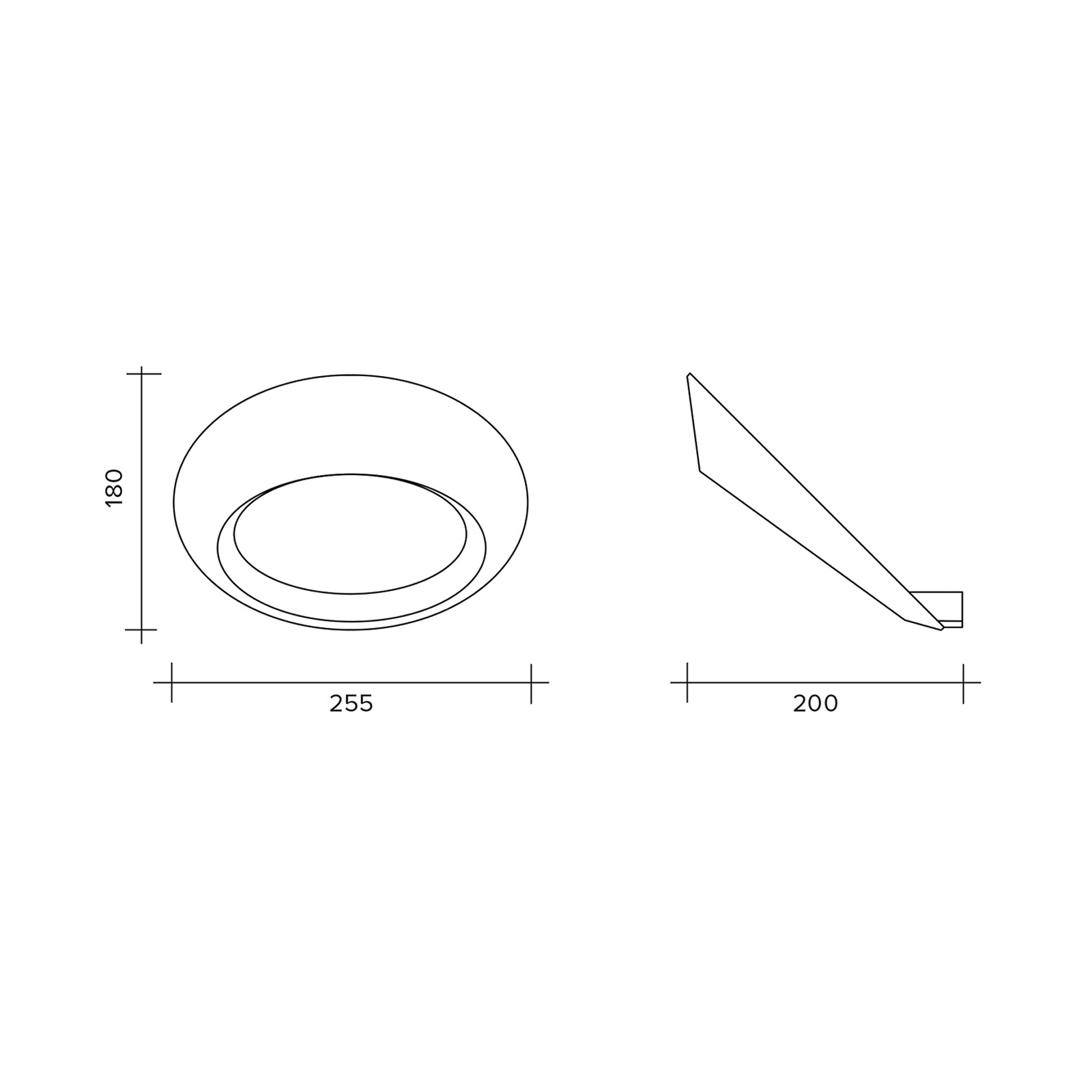 LED-vegglampe Olo, antrasitt, metall, 25,5 cm bred