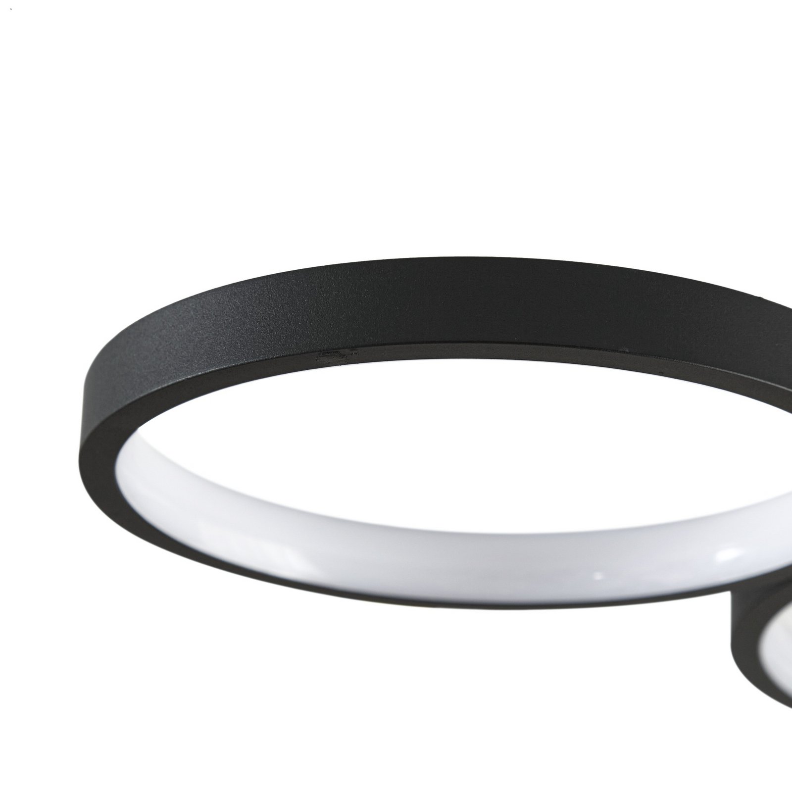 Lindby Evengeline LED ceiling light, black, aluminium, 88 cm