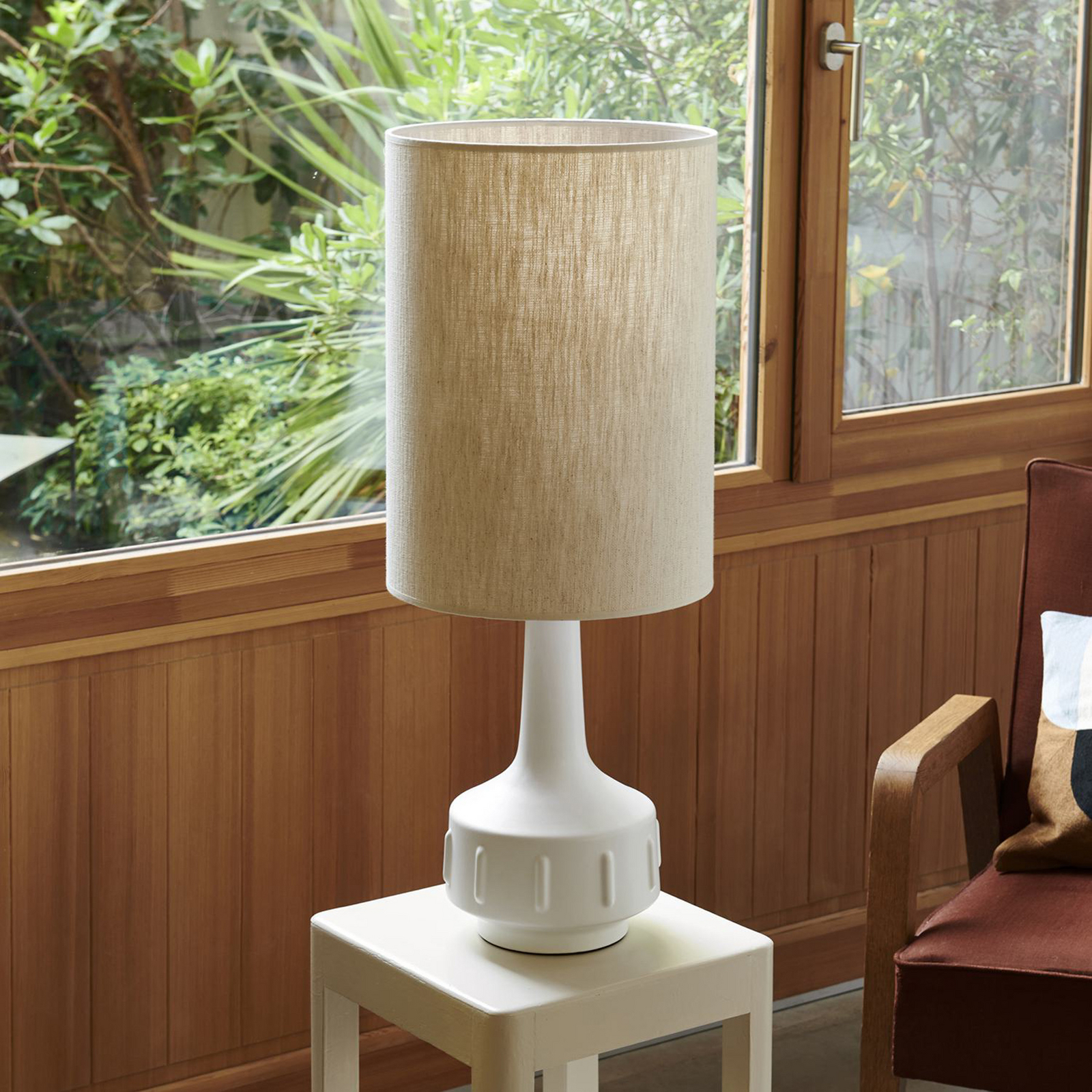 Jimmy Tischlampe, weiß/beige, Höhe 83 cm - MARKET SET Jimmy Tischlampe, weiß/beige, Höhe 83 cm - MARKET SET