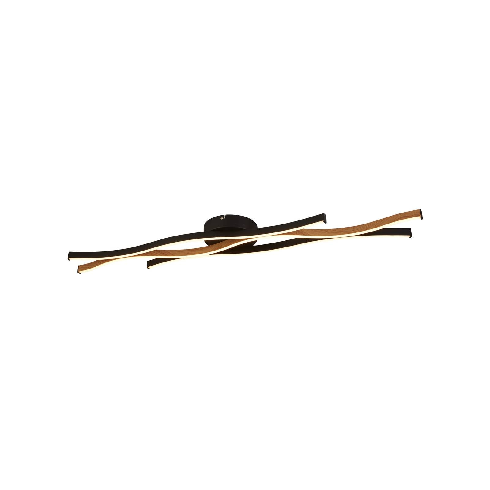 LED-Deckenleuchte Bloom Swirl schwarz/holz