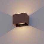 Calex kültéri fali lámpa Téglalap fel/le magasság 10cm rozsdabarna